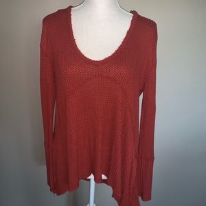 Orange / red v-neck sweater